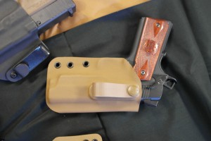 An IWB holster for a 1911. Note the soft belt loop.