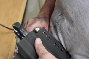 The edges of the holster are blended.