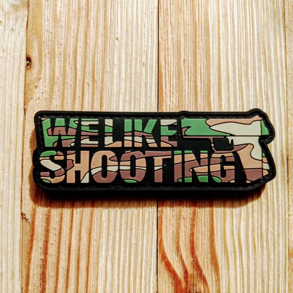 WLS M81 Woodland #godsplaid Patch (Black Background)